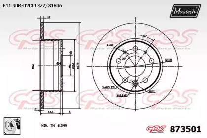 Тормозной диск MAXTECH 873501.0080