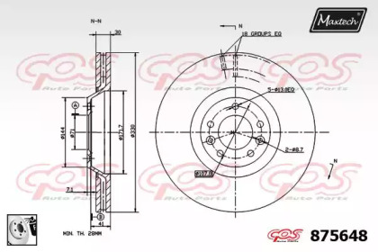 Тормозной диск MAXTECH 875648.0080