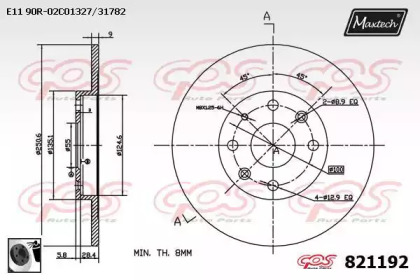 Тормозной диск MAXTECH 821192.0060