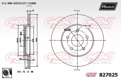 Тормозной диск MAXTECH 827025.0060