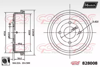 Тормозный барабан MAXTECH 828008.0060