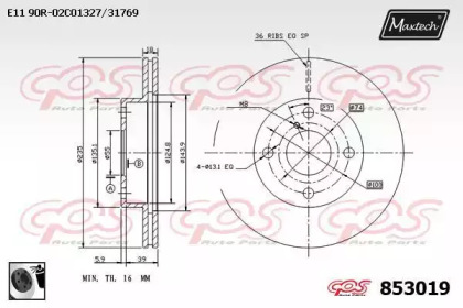 Тормозной диск MAXTECH 853019.0060