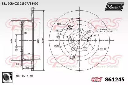 Тормозной диск MAXTECH 861245.0060