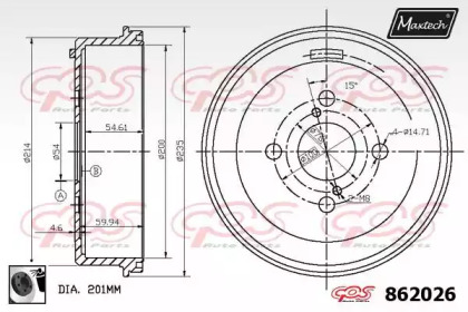 Тормозный барабан MAXTECH 862026.0060