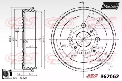 Тормозный барабан MAXTECH 862062.0060