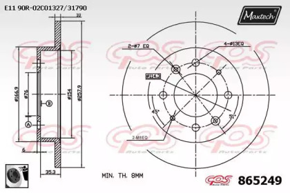 Тормозной диск MAXTECH 865249.0060