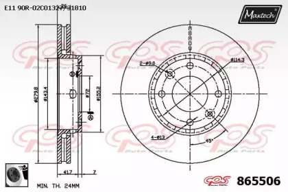 Тормозной диск MAXTECH 865506.0060