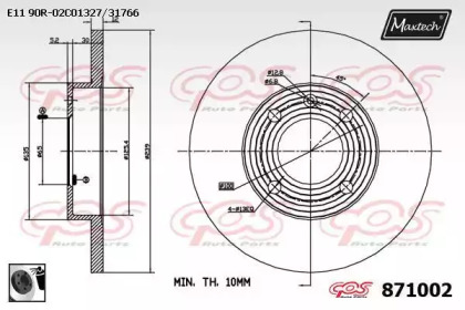 Тормозной диск MAXTECH 871002.0060