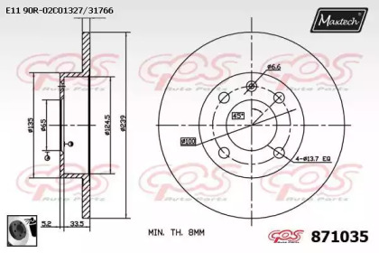 Тормозной диск MAXTECH 871035.0060