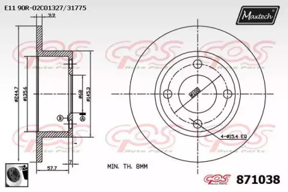 Тормозной диск MAXTECH 871038.0060