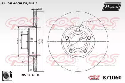 Тормозной диск MAXTECH 871060.0060