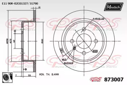 Тормозной диск MAXTECH 873007.0060