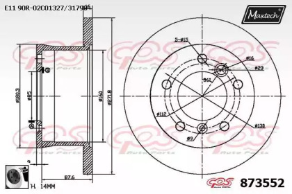 Тормозной диск MAXTECH 873552.0060