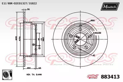 Тормозной диск MAXTECH 883413.0060