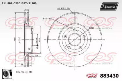 Тормозной диск MAXTECH 883430.0060