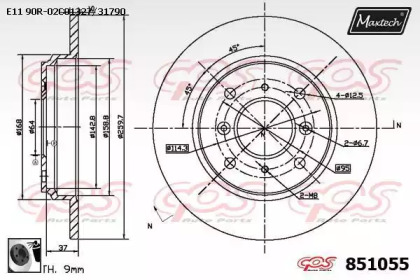 Тормозной диск MAXTECH 851055.0060