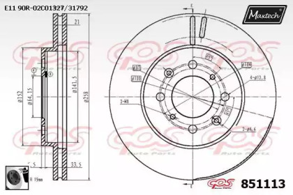 Тормозной диск MAXTECH 851113.0060