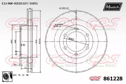 Тормозной диск MAXTECH 861228.0060