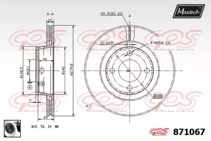 Тормозной диск MAXTECH 871067.0060