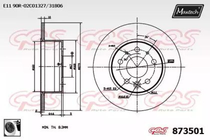 Тормозной диск MAXTECH 873501.0060