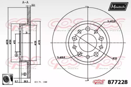 Тормозной диск MAXTECH 877228.0060