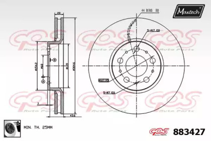 Тормозной диск MAXTECH 883427.0060