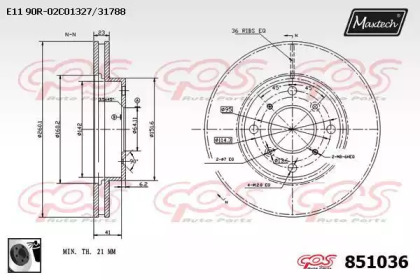 Тормозной диск MAXTECH 851036.0060