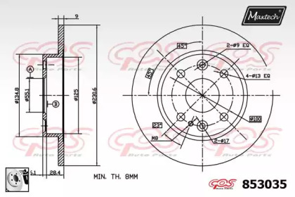 Тормозной диск MAXTECH 853035.0080