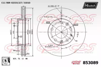 Тормозной диск MAXTECH 853089.0080