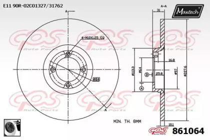 Тормозной диск MAXTECH 861064.0060