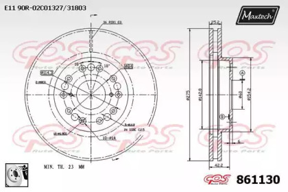 Тормозной диск MAXTECH 861130.0080