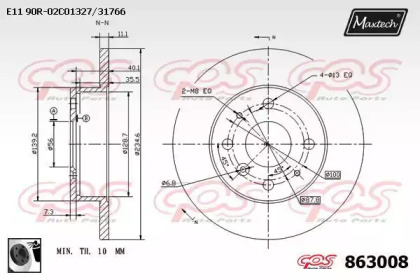 Тормозной диск MAXTECH 863008.0060