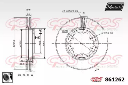 Тормозной диск MAXTECH 861262.0060