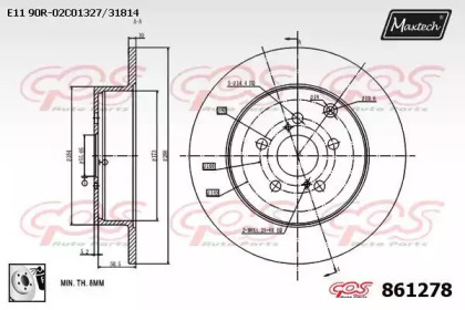 Тормозной диск MAXTECH 861278.0080