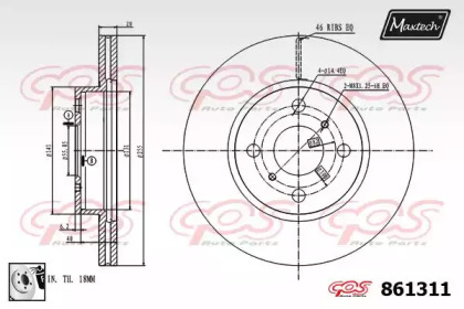 Тормозной диск MAXTECH 861311.0080