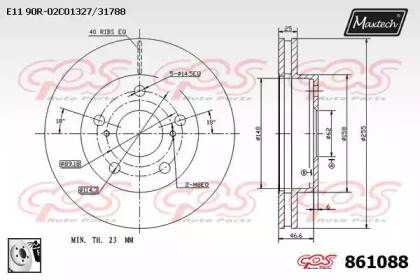 Тормозной диск MAXTECH 861088.0080