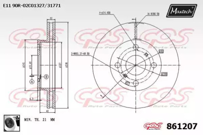 Тормозной диск MAXTECH 861207.0060