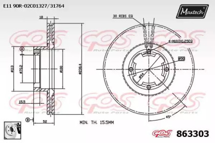 Тормозной диск MAXTECH 863303.0080