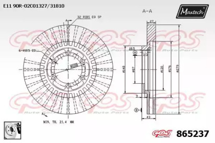 Тормозной диск MAXTECH 865237.0080