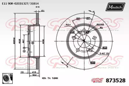 Тормозной диск MAXTECH 873528.0060