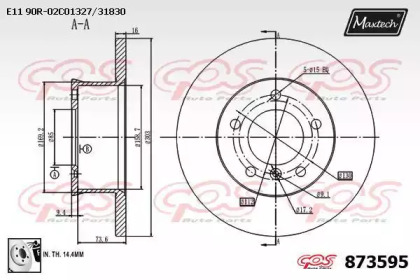 Тормозной диск MAXTECH 873595.0080