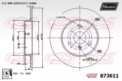 Тормозной диск MAXTECH 873611.0080