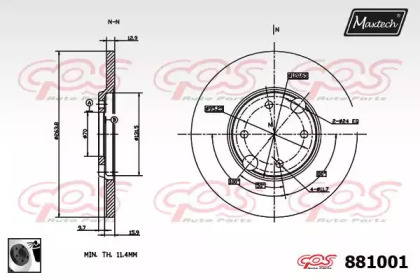 Тормозной диск MAXTECH 881001.0060