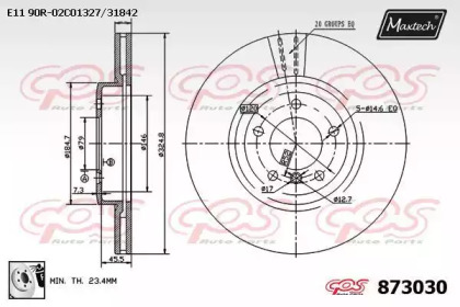 Тормозной диск MAXTECH 873030.0080