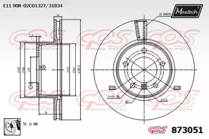 Тормозной диск MAXTECH 873051.0080