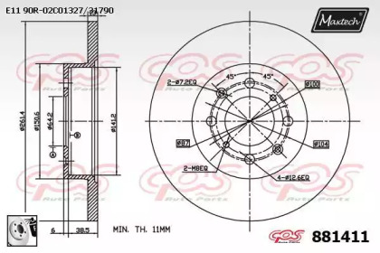 Тормозной диск MAXTECH 881411.0080