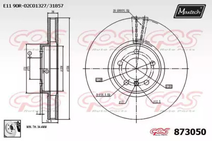 Тормозной диск MAXTECH 873050.0080