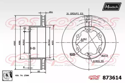 Тормозной диск MAXTECH 873614.0080