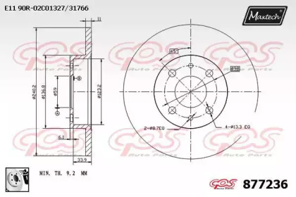 Тормозной диск MAXTECH 877236.0080