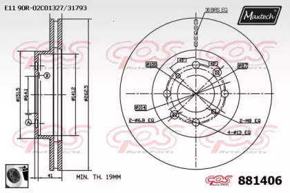 Тормозной диск MAXTECH 881406.0060